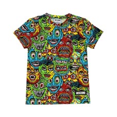 Moschino T-shirt in cotone a manica corta multicolore con stampa All Over