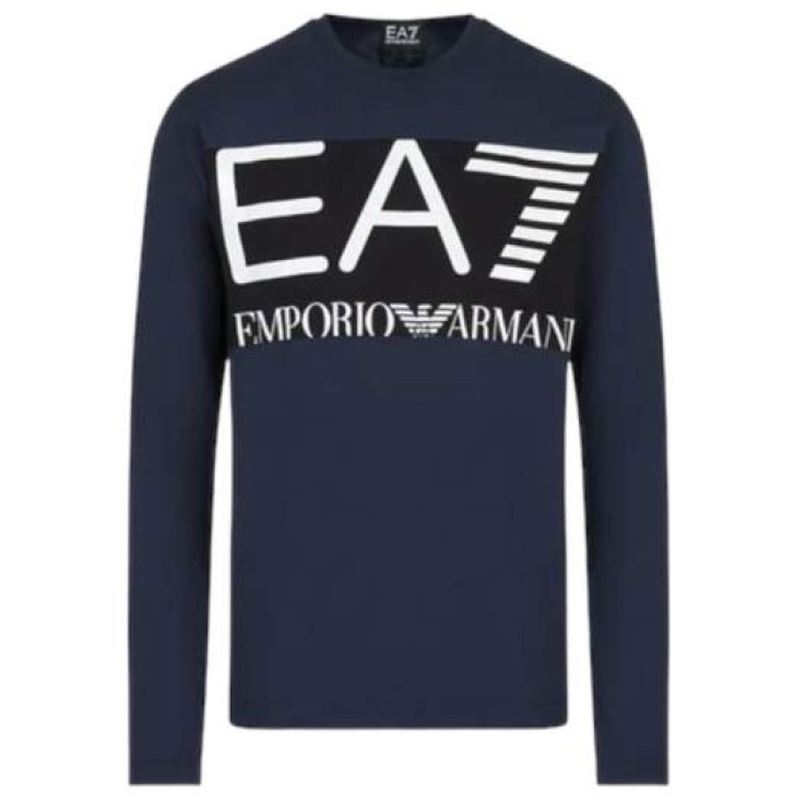 EA7 Emporio Armani T-shirt a manica lunga da uomo blu